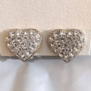 Heart Earrings Womens Clip On Jewelry Gold Silver Tone Bling Party Retro Classic